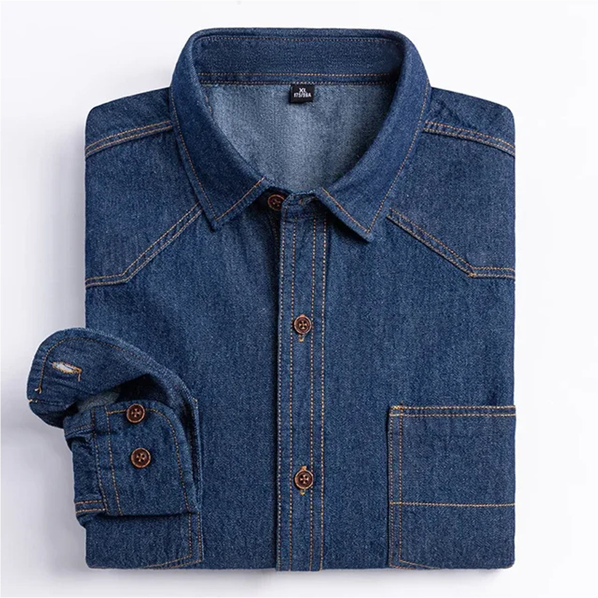 Men’s Navy Blue Denim Shirt Regular Fit
