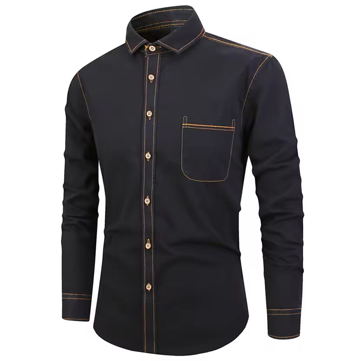 Men’s Black Stylish Collar Casual Shirt