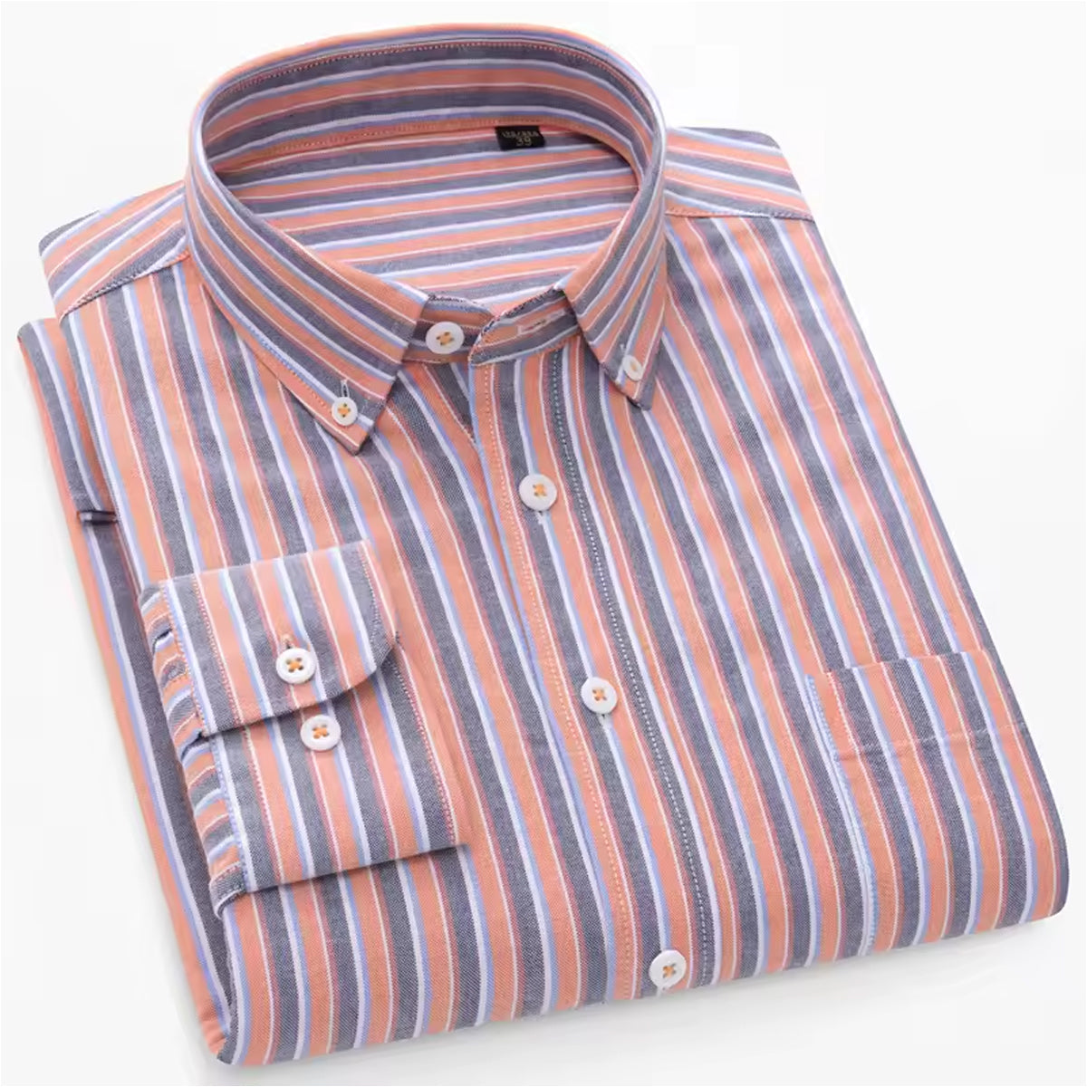 Men's Business Casual Striped Shirt 100% Cotton