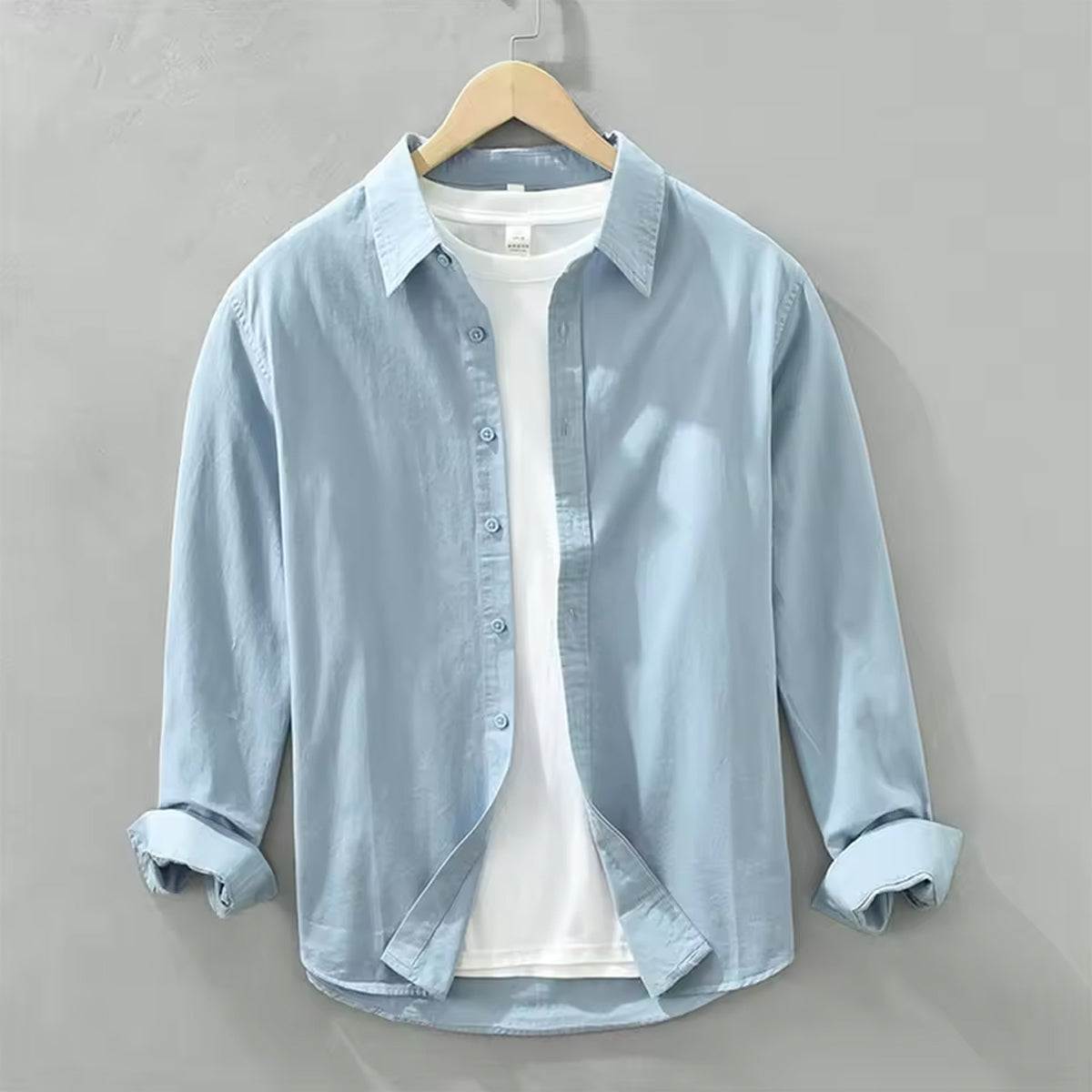 Men’s Light Blue Denim Shirt  Casual Everyday Wear