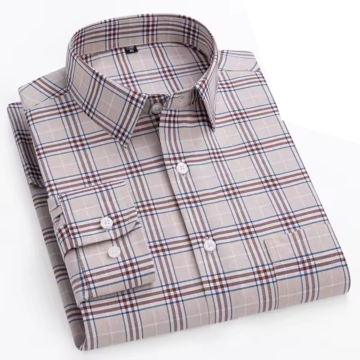 Men's Slim Fit Small Check Full Sleeve Shirt – Cotton