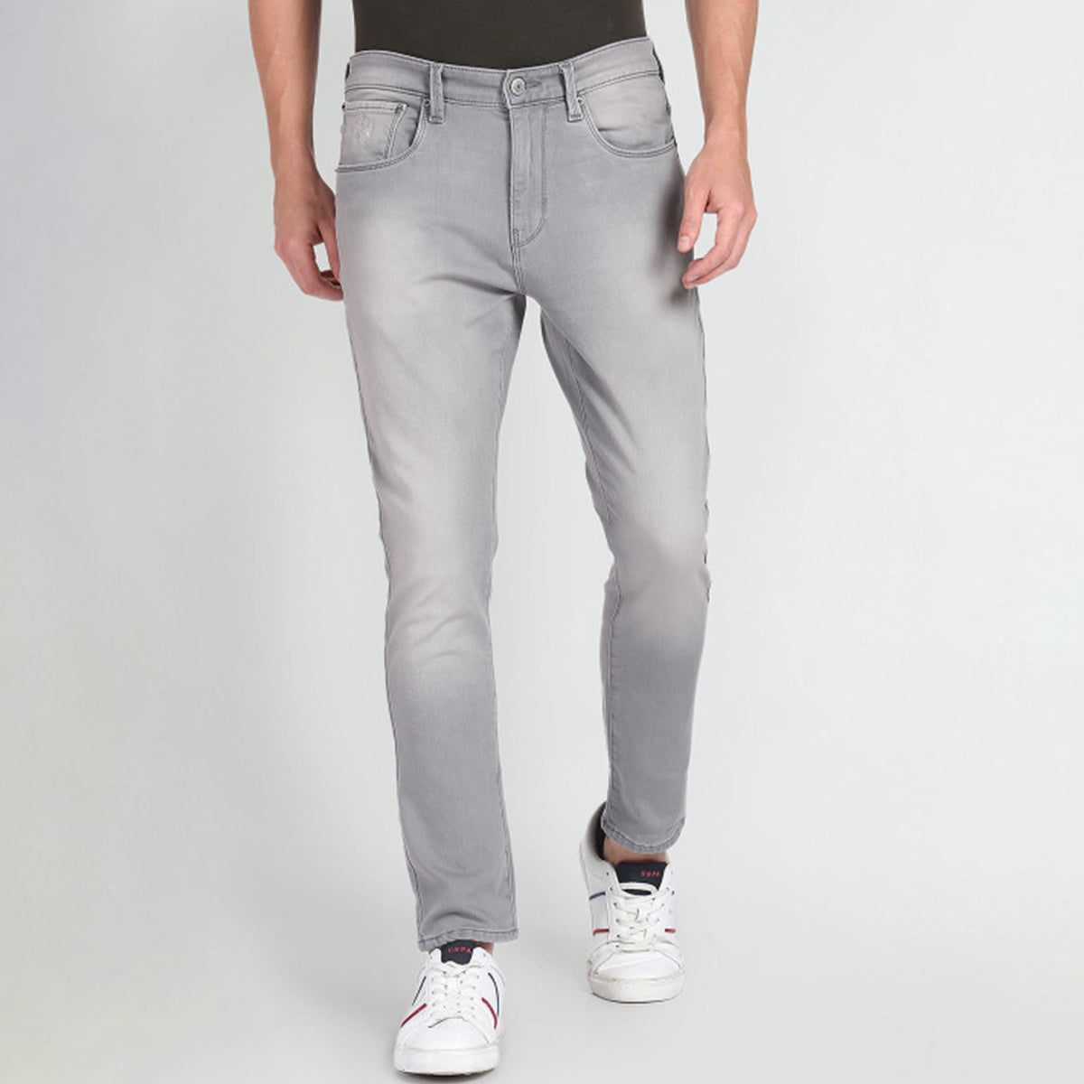 Men’s Classic Grey Jeans Mid Rise All Season