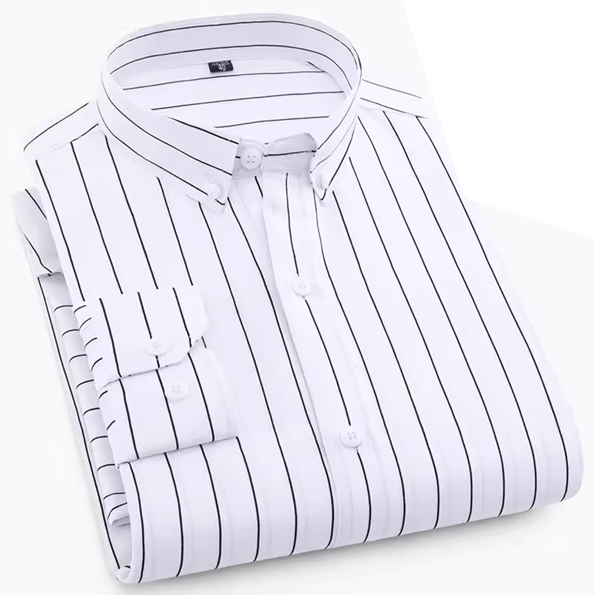 Men's Premium Striped White Casual Shirt