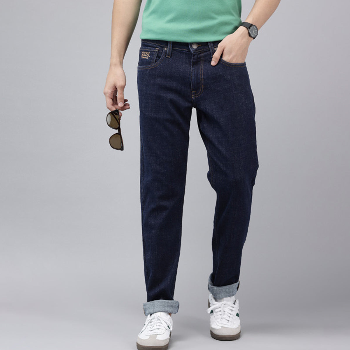 Mid Rise Slim Fit Jeans for Men Soft Cotton