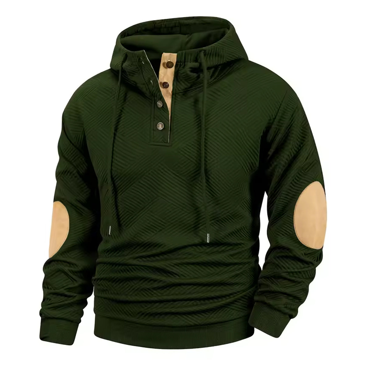 Men’s Winter Dark Green Hoodie Basic Style – Warm Thick Sweatshirt