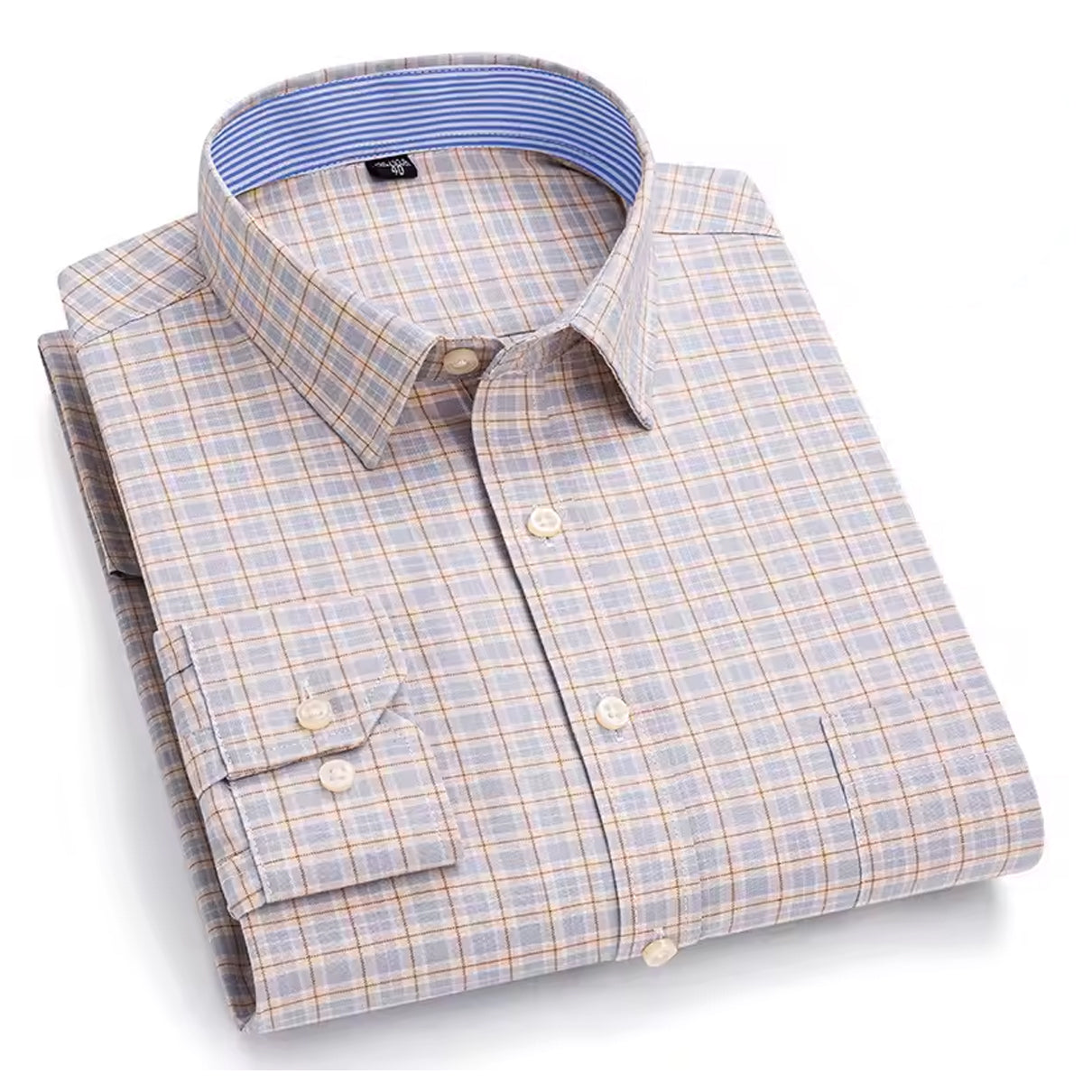Men's Slim Fit Small Checks Shirt Cotton Fabric