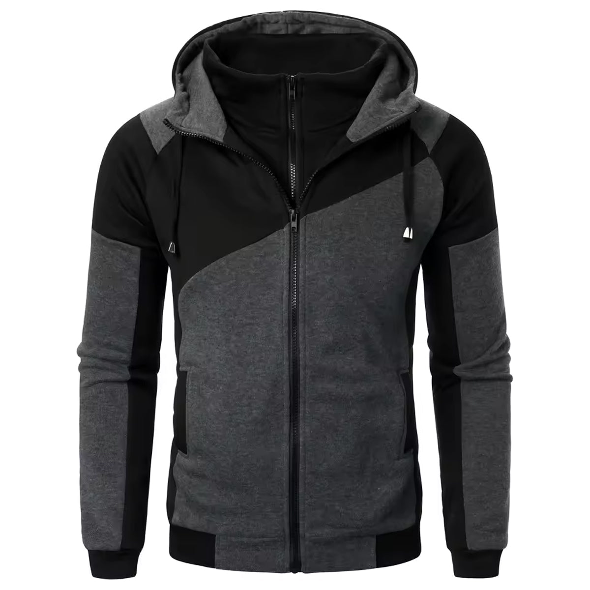 Men’s Solid Color Winter Hoodie – Thick Warm Pullover