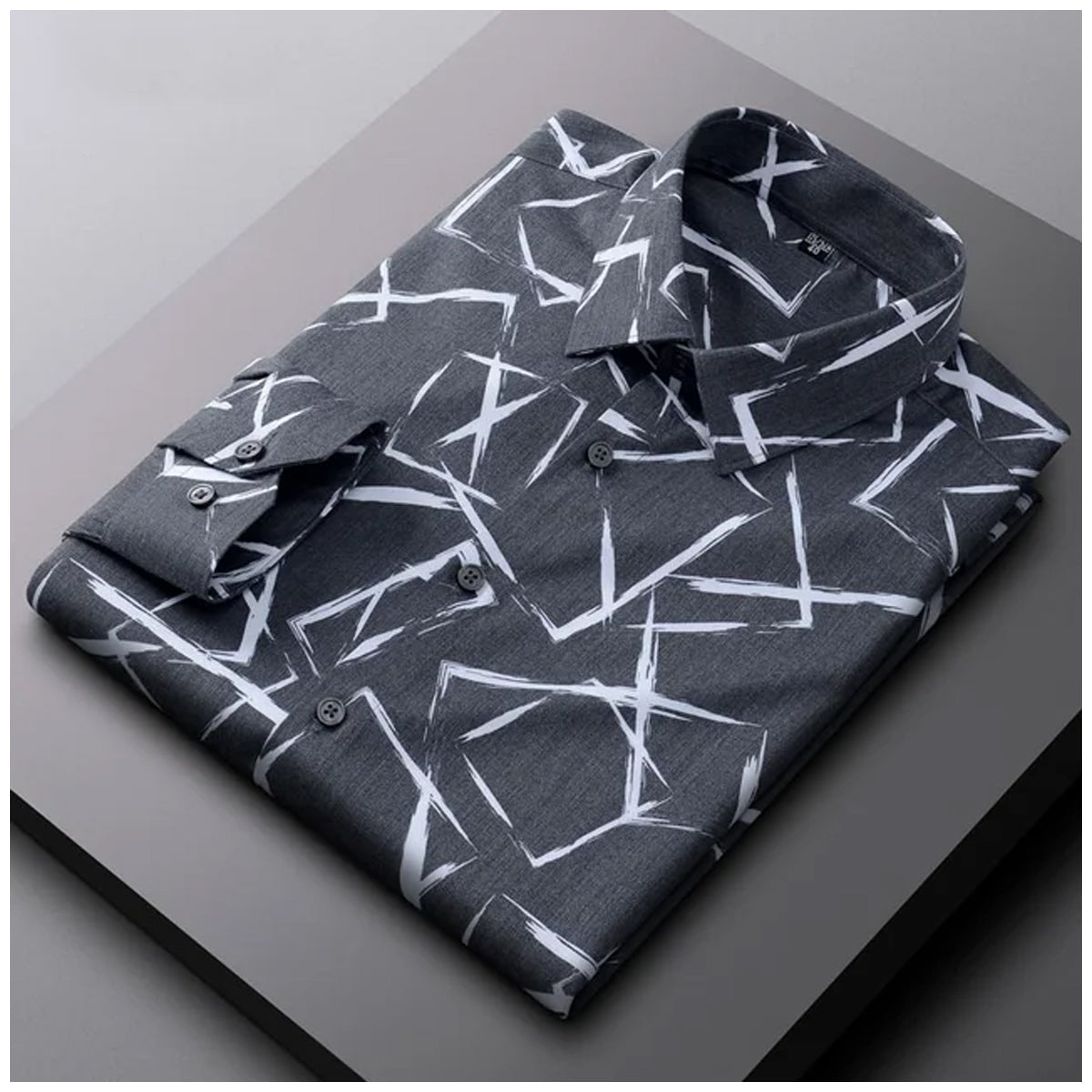 Men's Casual Cotton Printed Regular Fit Shirt