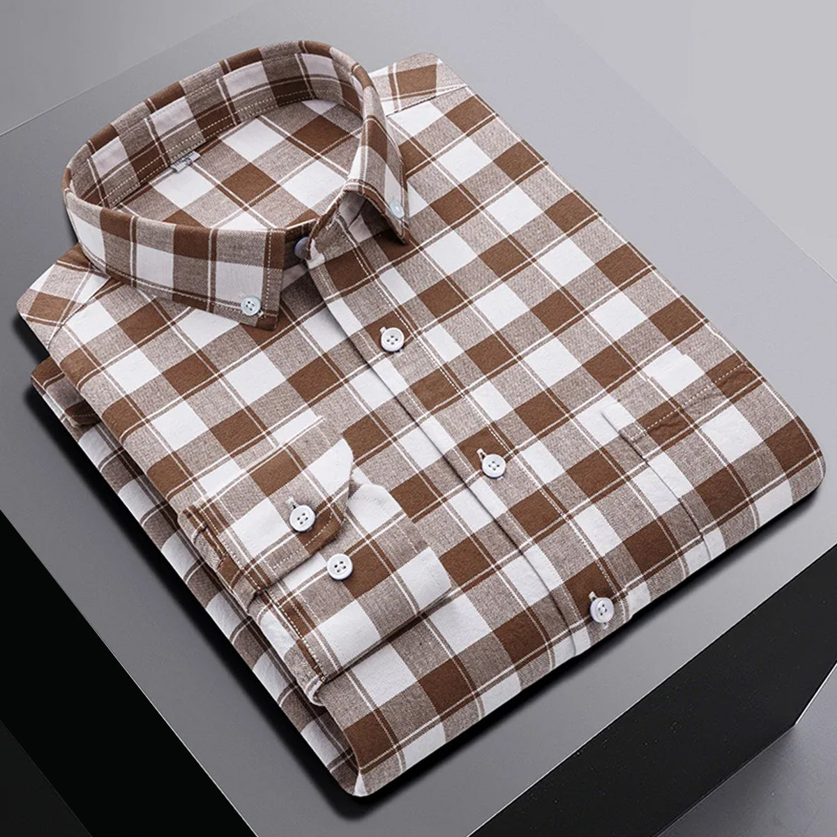 Windowpane Check Oxford Casual Shirt