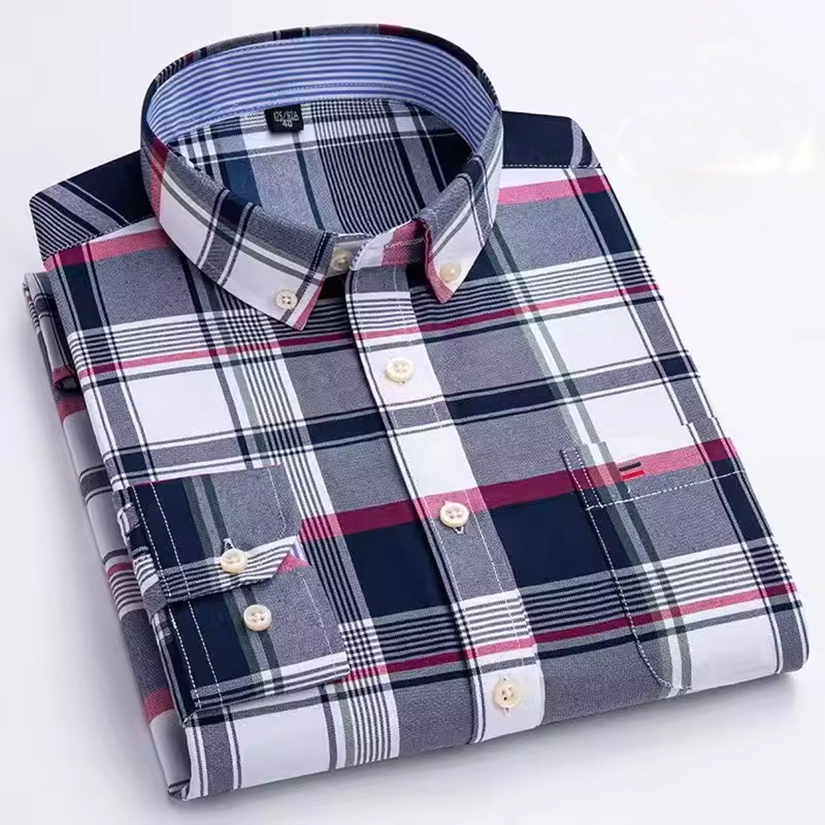 Men's Lightweight Cotton Check Shirt Long Sleeve
